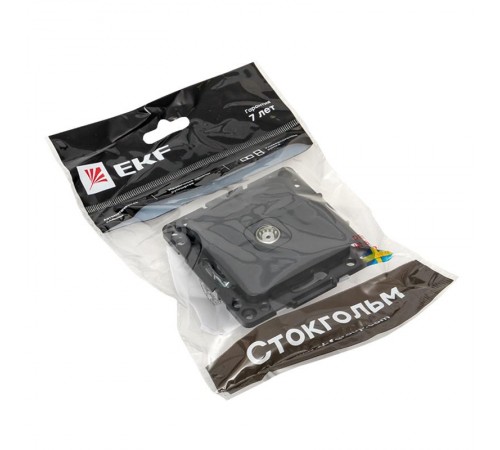 Стокгольм Механизм Розетки TV 1-местной 75Ом 5-862МГц черной PROxima  EZA00-027-10  EKF