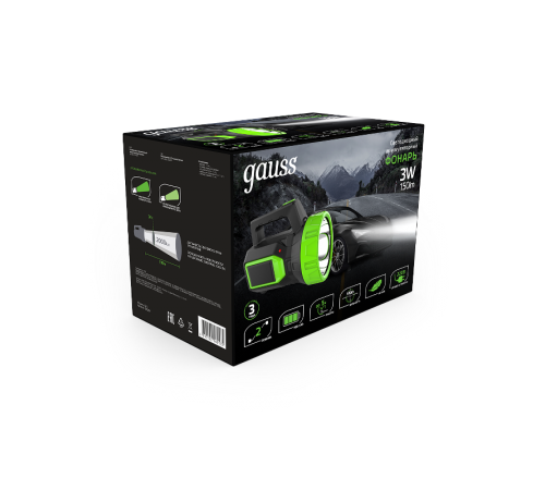 Фонарь прожекторный светодиодный GFL604 3W 150lm lead acid 900mAh LED 1/10/40  GF604  Gauss