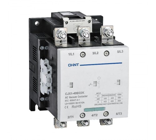 Контактор вакуумный CJX1-400/22K 400А(АС3) 2НО+2НЗ AC/DC 380В 50/60Гц  275713  CHINT