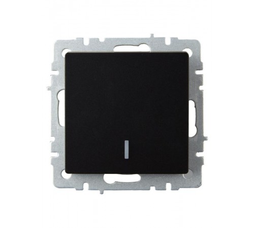 BRITE Выключатель 1-клавишный проходной с индикацией 10А ВС10-1-7-БрЧ черный  BR-V12-1-10-K02  IEK