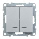 SUNO Переключатель двухклавишный 10АХ 250В с подсветкой. Цвет "Алюминий"  721318  Legrand