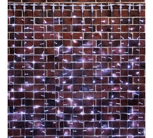 Гирлянда "Светодиодный Дождь" 2х9м, постоянное свечение, прозрачный провод, 230 В, диоды БЕЛЫЕ, 2200 LED  235-195  NEON-NIGHT