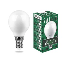 Лампа светодиодная SBG4511 11W 4000K 230V E14 G45  55138  SAFFIT
