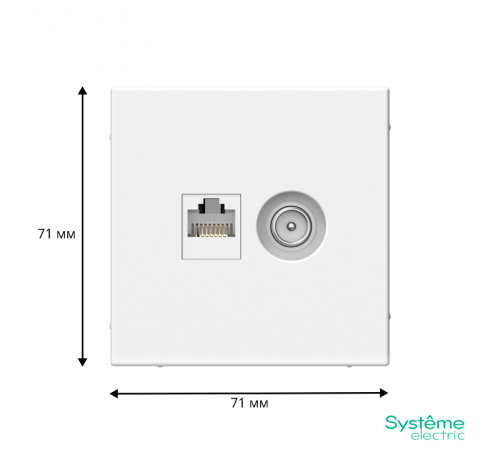 ArtGallery Лотос Розетка двойная TV + компьютерная RJ45, кат. 5Е  GAL001389  SE