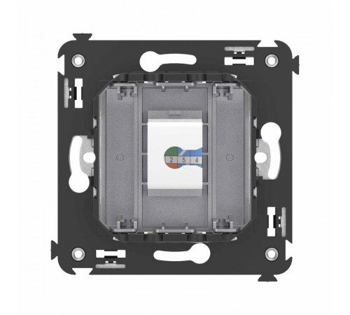 Телефонная розетка RJ-12 без шторки в стену одинарная, "Avanti", "Закаленная сталь"  4404613  DKC