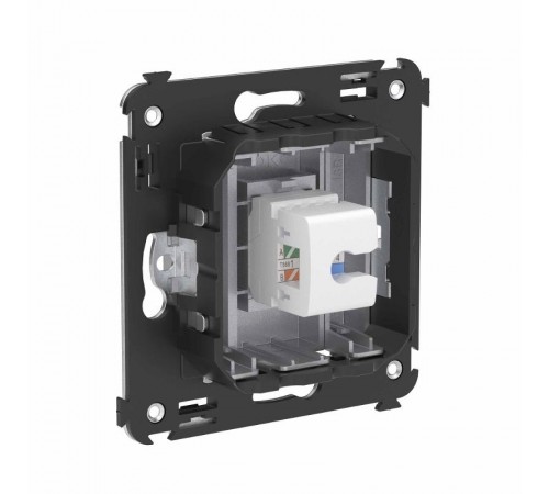 Телефонная розетка RJ-12 без шторки в стену одинарная, "Avanti", "Закаленная сталь"  4404613  DKC