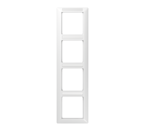 Рамка 4-кратная вертикальная с полем для надписи белая  AS584BFINAWW  Jung