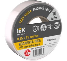 Изолента 0,15х15мм белая 10м  EX-IZ10-C15-15-10-K01  IEK