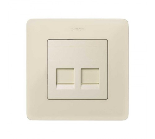 Simon 82 Адаптер со шторками на 2 коннектора UTP (RJ45), FTP (RJ45), RJ12, AMP, S82, S82N, S82 Detail, слонов  82006-31  Simon