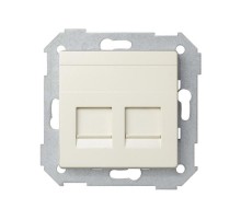 Simon 82 Адаптер со шторками на 2 коннектора UTP (RJ45), FTP (RJ45), RJ12, AMP, S82, S82N, S82 Detail, слонов  82006-31  Simon