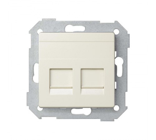 Simon 82 Адаптер со шторками на 2 коннектора UTP (RJ45), FTP (RJ45), RJ12, AMP, S82, S82N, S82 Detail, слонов  82006-31  Simon