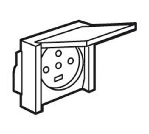 Plexo Серый Розетка с/з с крышкой 3К+N+З 20А 400В винт. зажим IP44  055708  Legrand