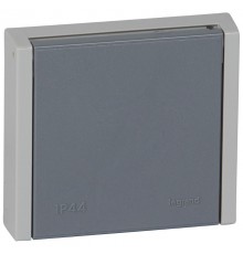 Plexo Серый Розетка с/з с крышкой 3К+N+З 20А 400В винт. зажим IP44  055708  Legrand