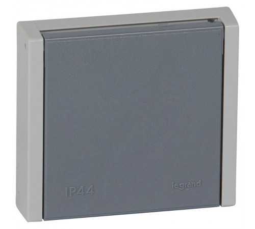 Plexo Серый Розетка с/з с крышкой 3К+N+З 20А 400В винт. зажим IP44  055708  Legrand