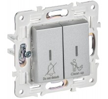 SKANDY Выключатель 2-клавишный с индикацией для отелей 10А SK-V16S серебряный   SK-V20-2-10-K23  IEK