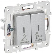 SKANDY Выключатель 2-клавишный с индикацией для отелей 10А SK-V16S серебряный   SK-V20-2-10-K23  IEK