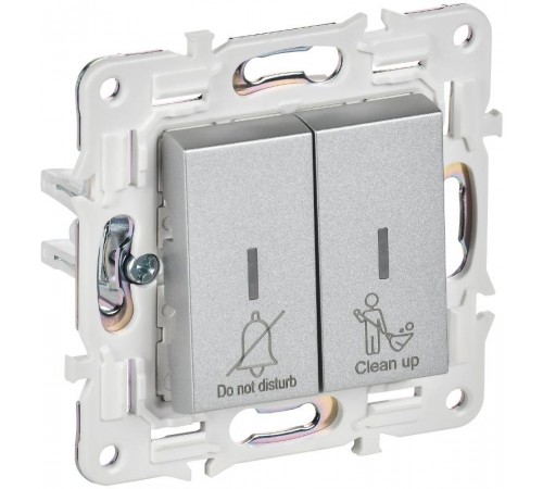 SKANDY Выключатель 2-клавишный с индикацией для отелей 10А SK-V16S серебряный   SK-V20-2-10-K23  IEK