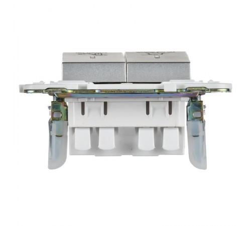 SKANDY Выключатель 2-клавишный с индикацией для отелей 10А SK-V16S серебряный   SK-V20-2-10-K23  IEK