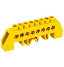 Шина PE "земля" в комбинированном DIN-изоляторе "Стойка" ШНИ-8х12-8-КС-Ж  YNN10-812-8DP-K05  IEK