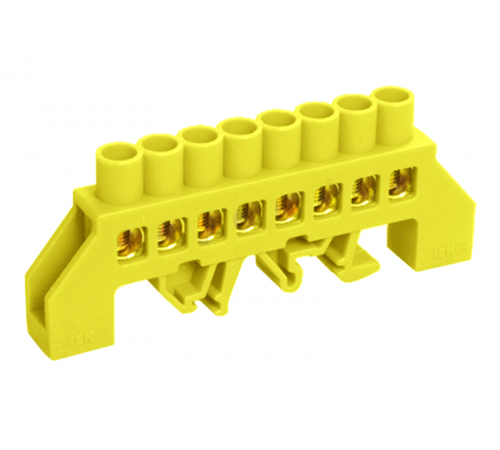 Шина PE "земля" в комбинированном DIN-изоляторе "Стойка" ШНИ-8х12-8-КС-Ж  YNN10-812-8DP-K05  IEK