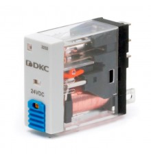 Одиночное реле, 1 перекидной контакт, 24 В DC, тестовая кнопка  IR-24DC-1CO-D  DKC