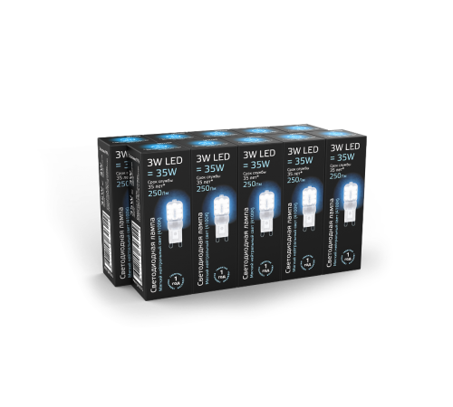 Лампа светодиодная LED 3Вт G9 AC220-240В 4100К пластик  107409203  Gauss