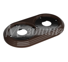 Рамка двухместная пластиковая, 163x92x14 мм, цвет - коричневый, серия УСАДЬБА, ТМ МЕЗОНИНЪ