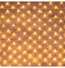 Гирлянда Сеть 1,5х1,5 м, прозрачный ПВХ, 96 LED теплый белый  215-106  NEON-NIGHT