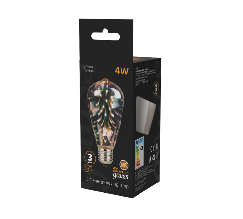 Лампа светодиодная LOFT LED 3D-Butterfly E27 4W  147802404  Gauss