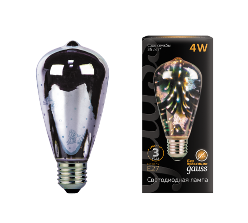Лампа светодиодная LOFT LED 3D-Butterfly E27 4W  147802404  Gauss