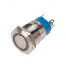 Кнопка антивандальная 19 250В Фикс (5с) ON-OFF/OFF-ON подсв/зеленая  36-3443  REXANT