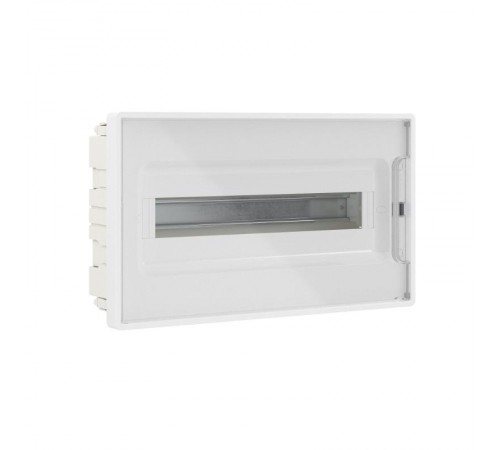 Щиток 18 мод встраиваемый FRAME, белый, с прозрачной дверцей, с 2 шинами  PEN на 8 и 10 отв.  F18B1WT  DKC