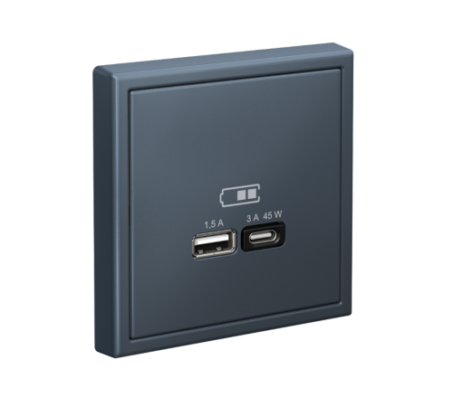 ArtGallery Грифель Розетка USB A + тип-C 45Вт высокоскор.заряд. QC, PD, механизм  GAL000729  SE