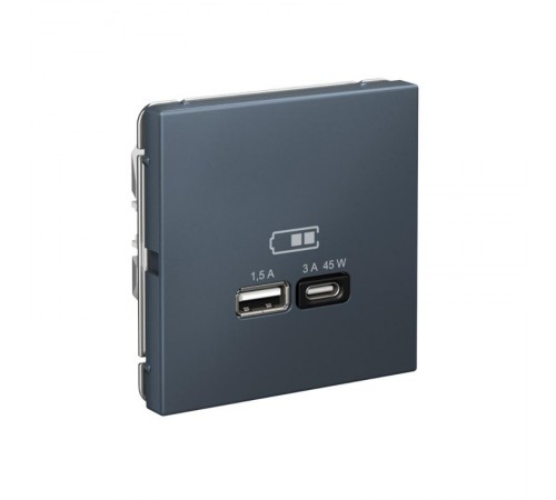 ArtGallery Грифель Розетка USB A + тип-C 45Вт высокоскор.заряд. QC, PD, механизм  GAL000729  SE