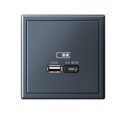 ArtGallery Грифель Розетка USB A + тип-C 45Вт высокоскор.заряд. QC, PD, механизм  GAL000729  SE