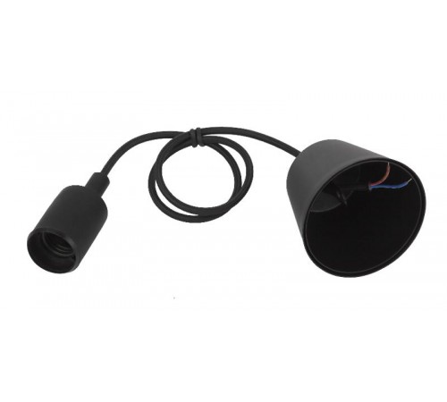 Патрон пластиковый Е27 с подвесом, черный (60/720)  Б0048039  ЭРА