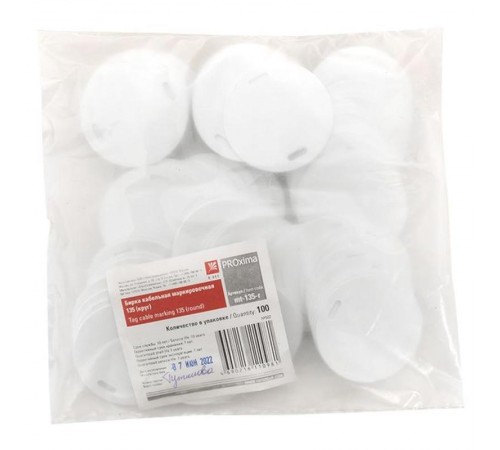 Бирка кабельная маркировочная У-135 (100шт.) круг EKF PROxima  mt-135-r  EKF