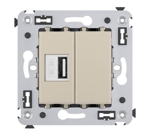 USB зарядное устройство в стену, "Avanti", "Ванильная дымка"  4405543  DKC