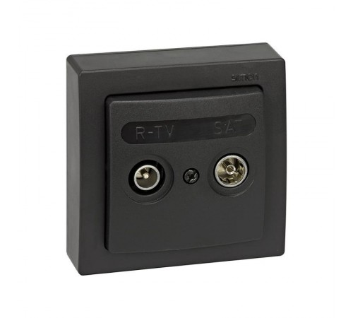 Simon 73 Накладка на телевизионную розетку R-TV-SAT, S73 Loft, графит  73097-62  Simon