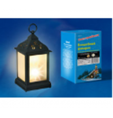 Фонарь с диодов  гирляндой внутри ULD-L1122-009/TTB/WW/3D BLACK  на батарейке 9 диодов  3000К мерцающийчерный корпус 11*22 см  UL-00002312  Uniel