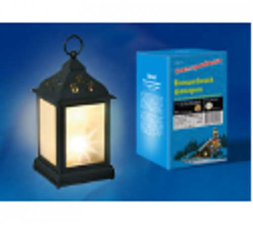 Фонарь с диодов  гирляндой внутри ULD-L1122-009/TTB/WW/3D BLACK  на батарейке 9 диодов  3000К мерцающийчерный корпус 11*22 см  UL-00002312  Uniel
