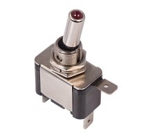 Тумблер 24V 25А (3c) ON-OFF однополюсный с красной LED подсветкой  36-4360  REXANT