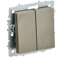 BRITE Выключ. 2-кл. с инд. отел. 10А ВС10-2-9-БрШ шамп.  BR-V20-2-10-K37  IEK