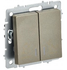 BRITE Выключ. 2-кл. с инд. отел. 10А ВС10-2-9-БрШ шамп.  BR-V20-2-10-K37  IEK