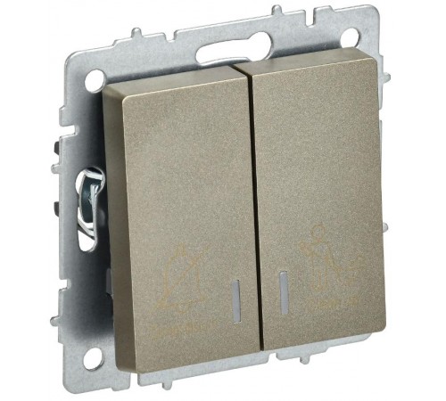 BRITE Выключ. 2-кл. с инд. отел. 10А ВС10-2-9-БрШ шамп.  BR-V20-2-10-K37  IEK