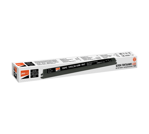 Драйвер для светодиодной ленты LED BSPS  12V3,3A=40W (new) влагозащищенный IP67  3329266A  Jazzway