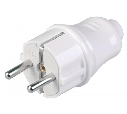 Вилка разборная прямая с з/к 16А белая ВПп10-01-Ст  EVP10-16-01-K01  IEK