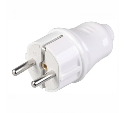 Вилка разборная прямая с з/к 16А белая ВПп10-01-Ст  EVP10-16-01-K01  IEK