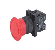 Кнопка управления "Грибок" 30мм фиксацией NP2-ES445 без подсветки, красная 1НО+1НЗ, IP40 (R)  574119  CHINT