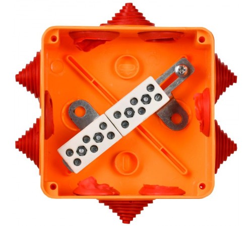 Коробка расп. огн. ПС 100х100х50мм 6P 4мм2 IP55 6 вв.  UKF30-100-100-050-6-4-09  IEK